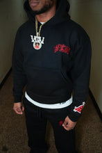 Load image into Gallery viewer, VOL 1 HOODIE (BAGGY) ‘BLACK/RED’