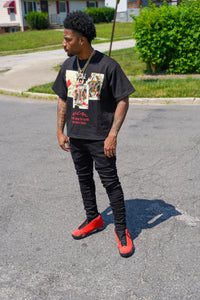 CARD TEE ‘BLACK/RED’
