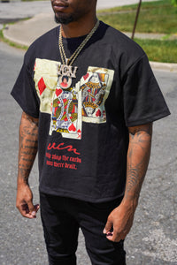 CARD TEE ‘BLACK/RED’