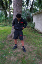 Load image into Gallery viewer, WINDBREAKER SHORTS ‘BLACK/RED’