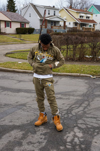 TIME ISN’T TIMELESS PANTS ‘OLIVE’