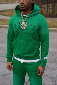 DISTRESSED HOODIE ‘GREEN’