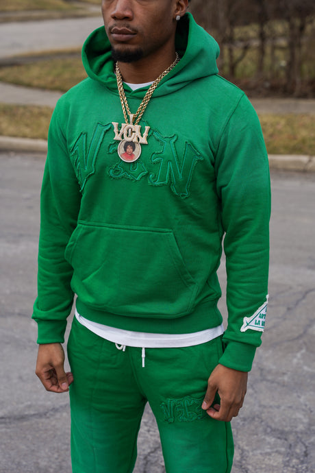 DISTRESSED HOODIE ‘GREEN’