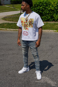 CARD TEE ‘WHITE/RED’