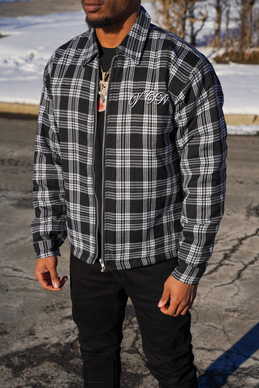 FLANNEL JACKET ‘BLACK’